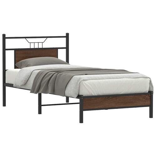 Sengeramme 80x200 cm uden madras konstrueret træ brunt eg