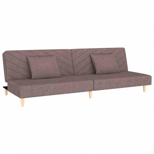 Sovesofa 2-personers med 2 puder - gråbrun