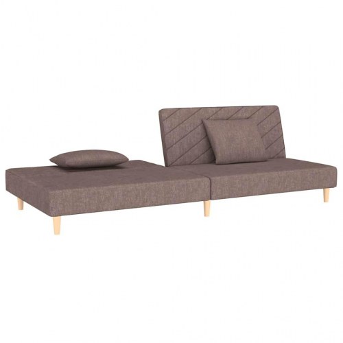 Sovesofa 2-personers med 2 puder - gråbrun