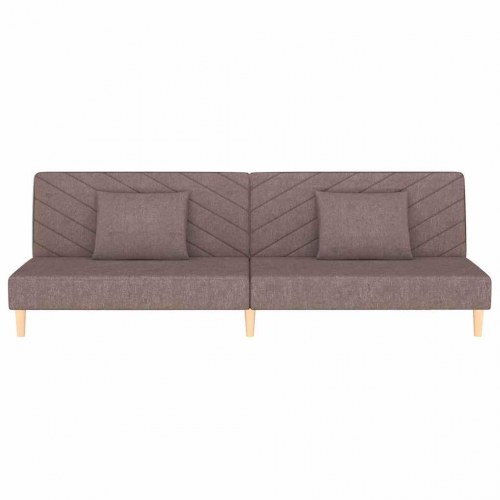 Sovesofa 2-personers med 2 puder - gråbrun