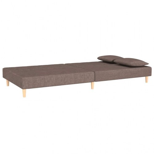 Sovesofa 2-personers med 2 puder - gråbrun