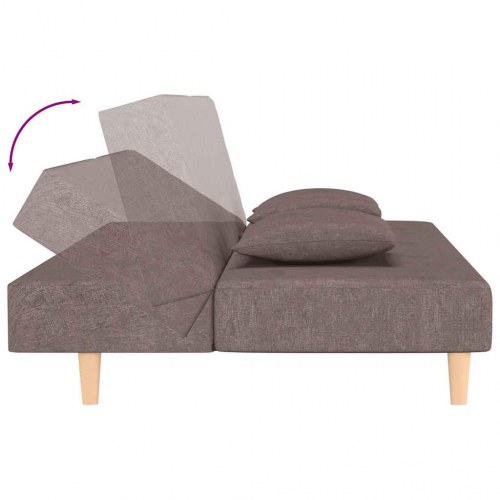 Sovesofa 2-personers med 2 puder - gråbrun
