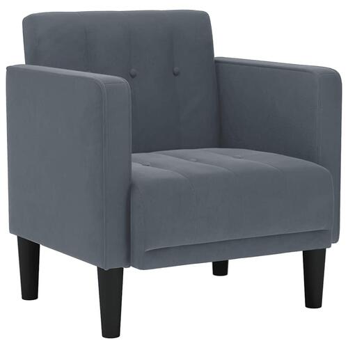 Sofastol med armlæn 53 cm fløjl mørkegrå