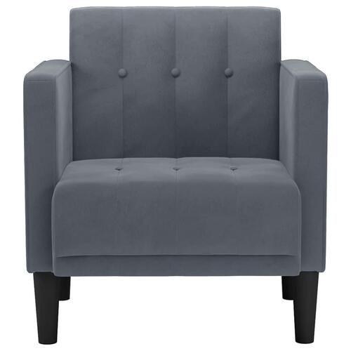 Sofastol med armlæn 53 cm fløjl mørkegrå