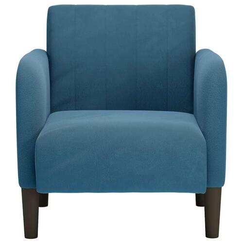 Sofastol med armlæn 54 cm fløjl blå
