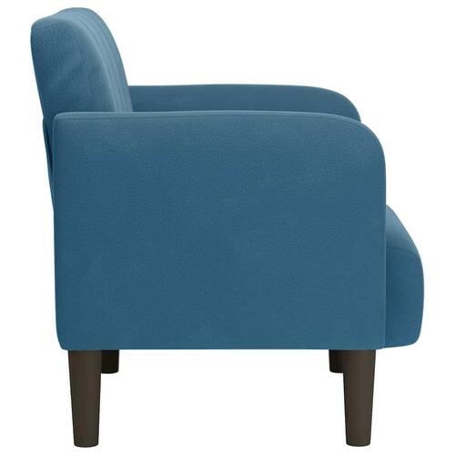 Sofastol med armlæn 54 cm fløjl blå