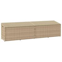 Opbevaringsboks til haven 220x50x58 cm polyrattan beige
