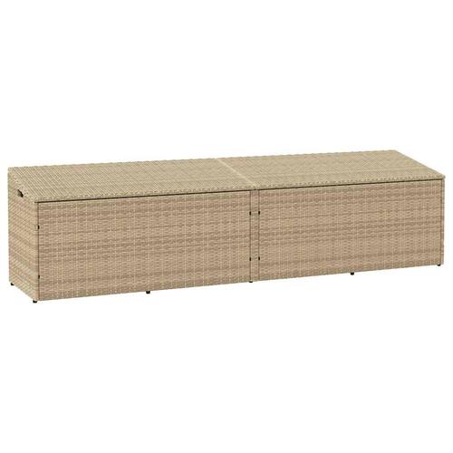 Opbevaringsboks til haven 220x50x58 cm polyrattan beige