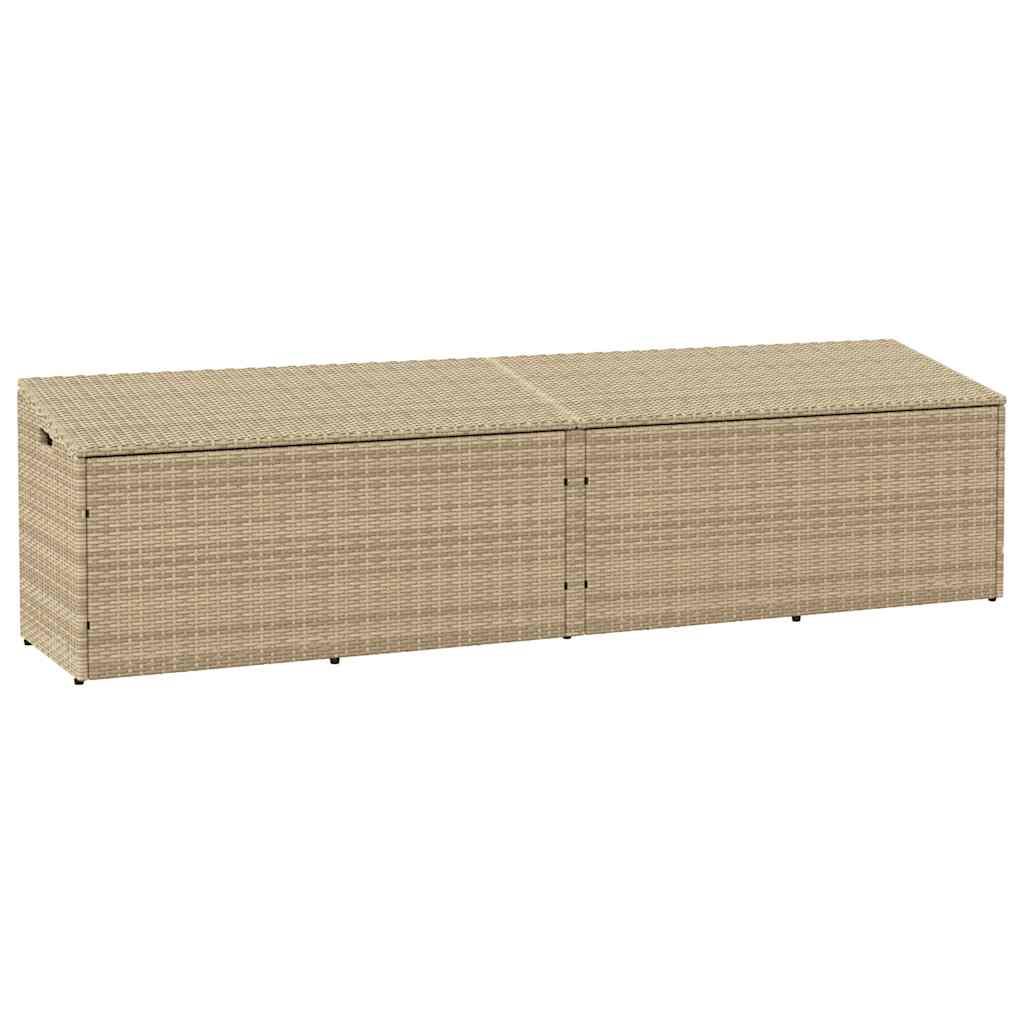 Opbevaringsboks til haven 220x50x58 cm polyrattan beige