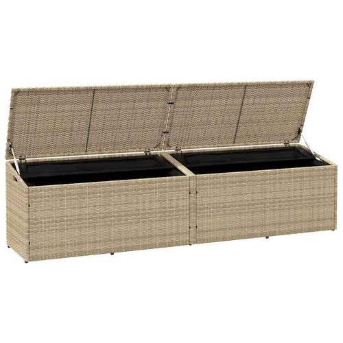 Opbevaringsboks til haven 220x50x58 cm polyrattan beige