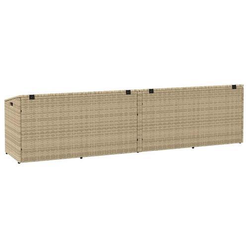 Opbevaringsboks til haven 220x50x58 cm polyrattan beige