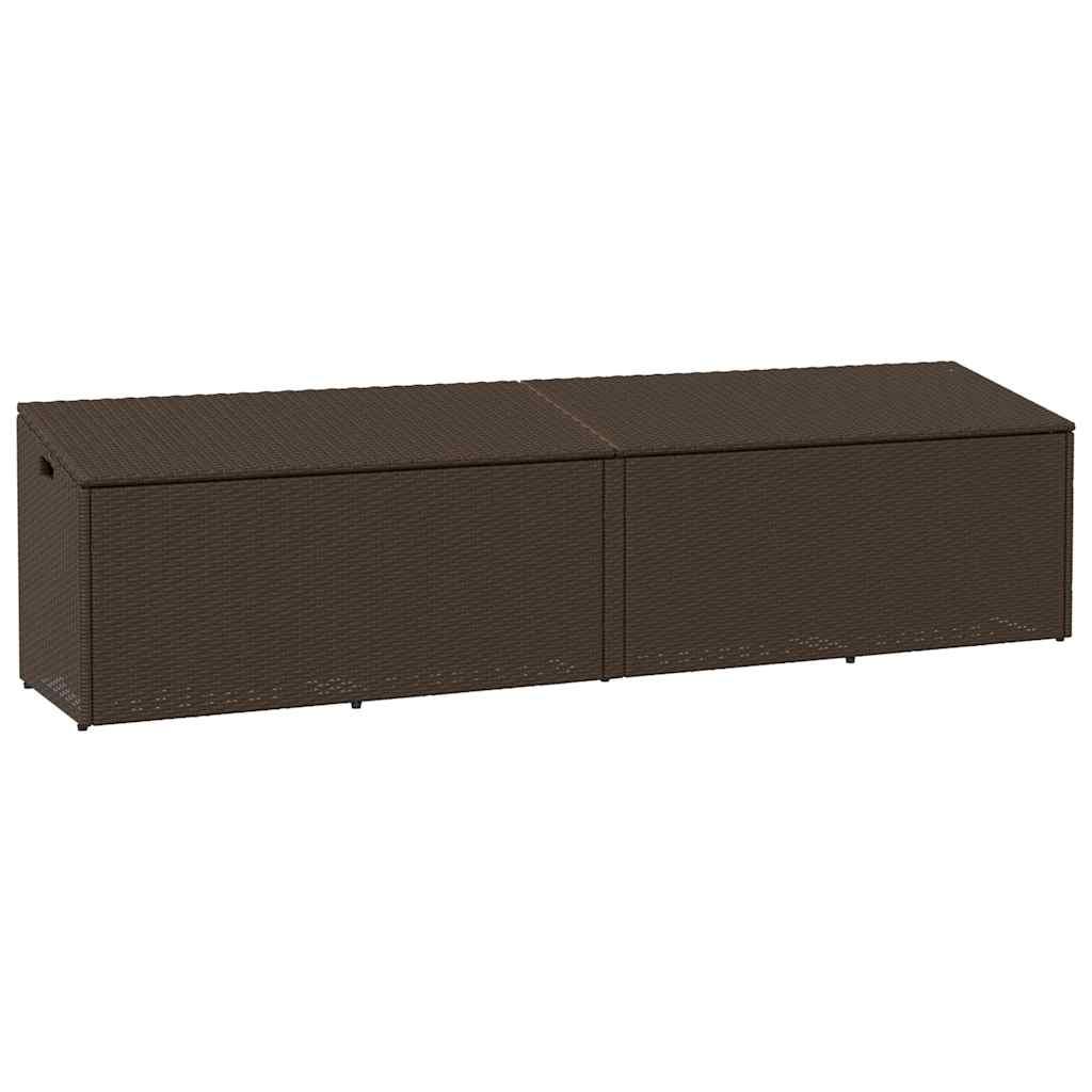 Opbevaringsboks til haven 220x50x58 cm polyrattan brun