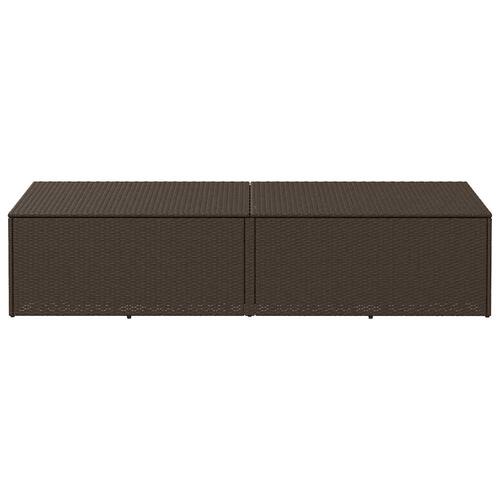 Opbevaringsboks til haven 220x50x58 cm polyrattan brun