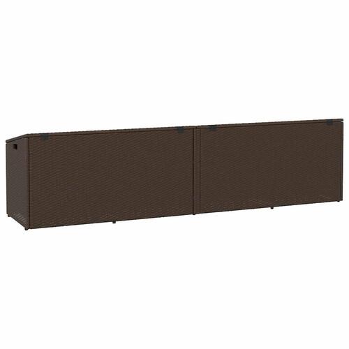 Opbevaringsboks til haven 220x50x58 cm polyrattan brun