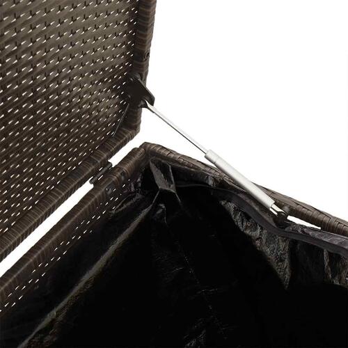Opbevaringsboks til haven 220x50x58 cm polyrattan brun