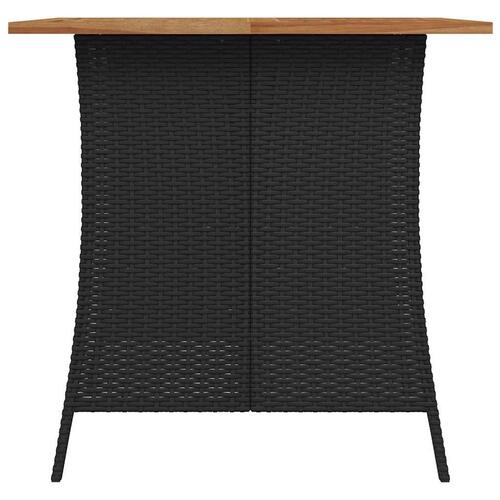 Spisebordssæt til haven 5 dele med hynder polyrattan sort