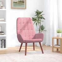 Lænestol fløjl pink