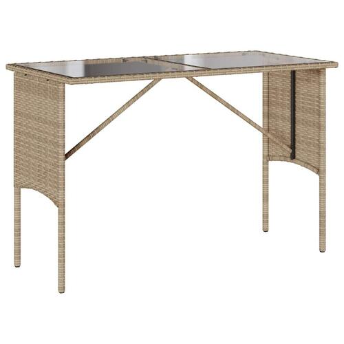 Spisebordssæt til haven 3 dele med hynder polyrattan beige