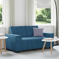 2-personers sofa 120 cm fløjl blå
