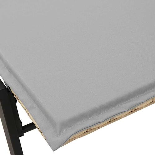 Liggestol med hynde polyrattan beige