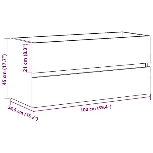Underskab 100x38,5x45 cm konstrueret træ sort egetræ