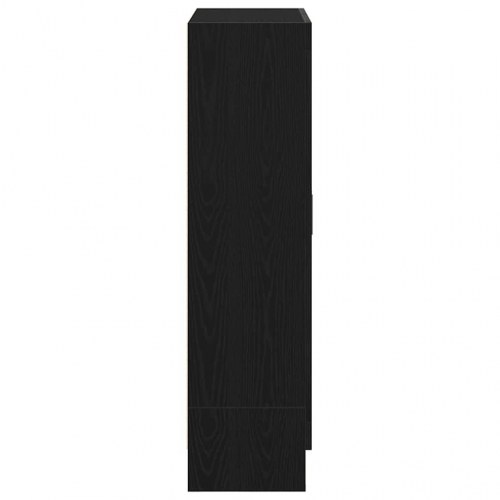 Bogskab med glaslåger - 82,5×30,5×115 cm, konstrueret træ, sort egetræsfarve