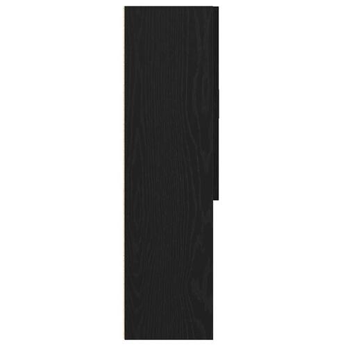 Badeværelsesskab 70,5x25,5x90 cm sort egetræsfarve