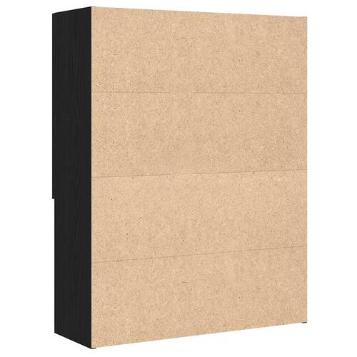 Badeværelsesskab 70,5x25,5x90 cm sort egetræsfarve