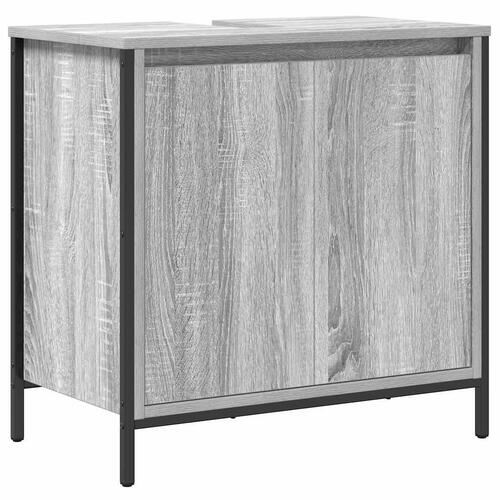 Håndvaskskab til badeværelse 60x34,5x60 cm grå sonoma-eg