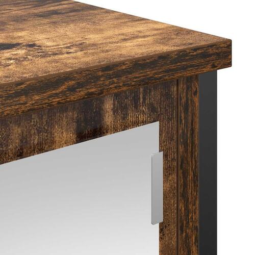 Vægskab til badeværelse med spejl 50x21x60 cm røget egetræ