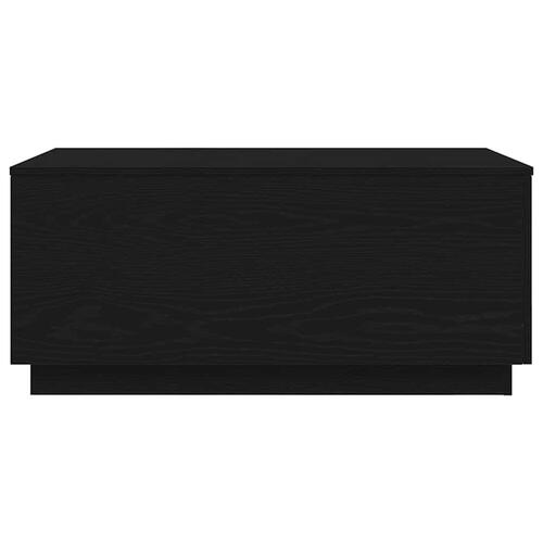 Sofabord med LED-lys 90x50x40 cm sort egetræsfarve