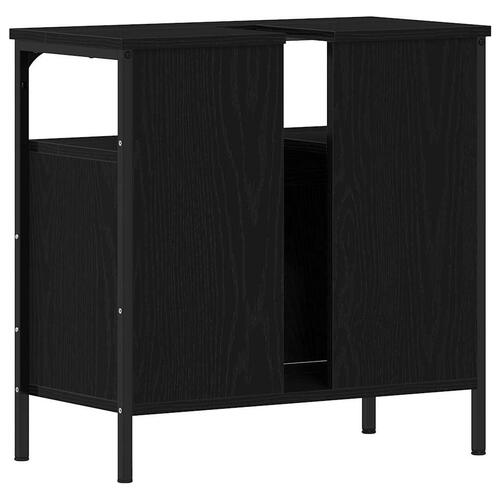 Underskab til håndvask 60x30x60 cm konstrueret træ sort eg