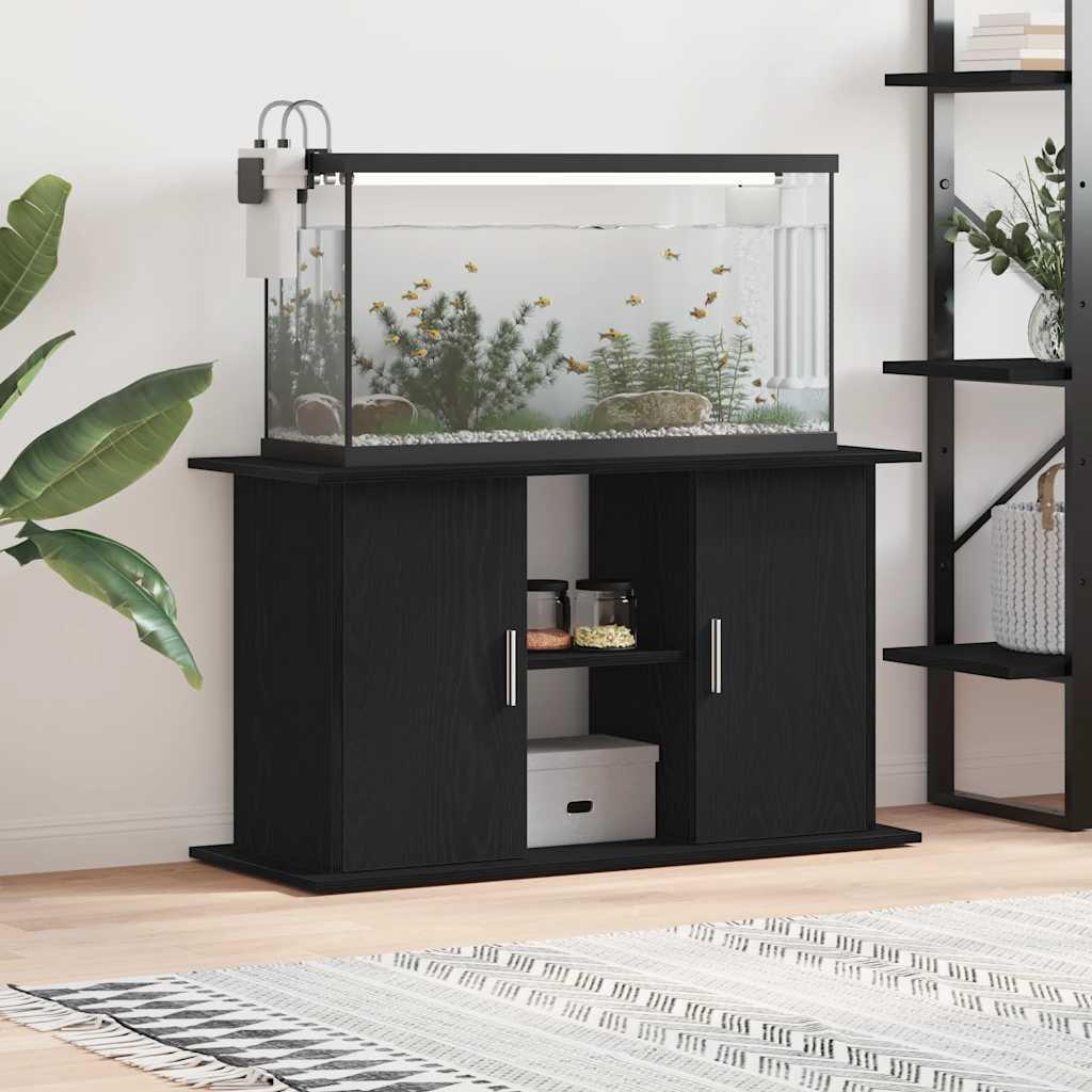 Akvariestativ i sort egetræ - 101 × 41 × 58 cm, konstrueret træ billede