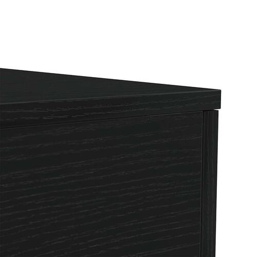 Sofabord med LED-lys 50x50x40 cm sort egetræsfarve