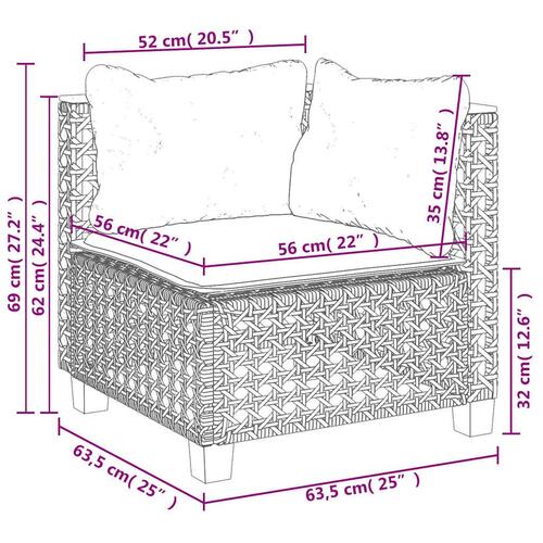 Sofasæt til haven 11 dele med hynder polyrattan beige