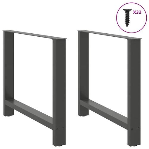 Sofabordben 2 stk. 100x(72-73) cm stål antracitgrå