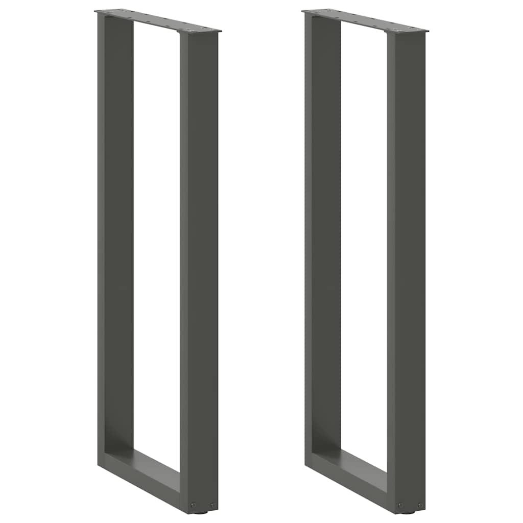 Barbordsben U-formet 2 stk. antracit 50 x 110-111 cm stål billede