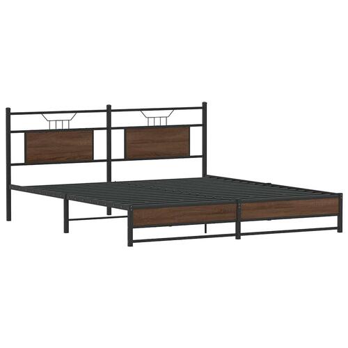 Sengeramme 160x200 cm uden madras konstrueret træ brunt eg
