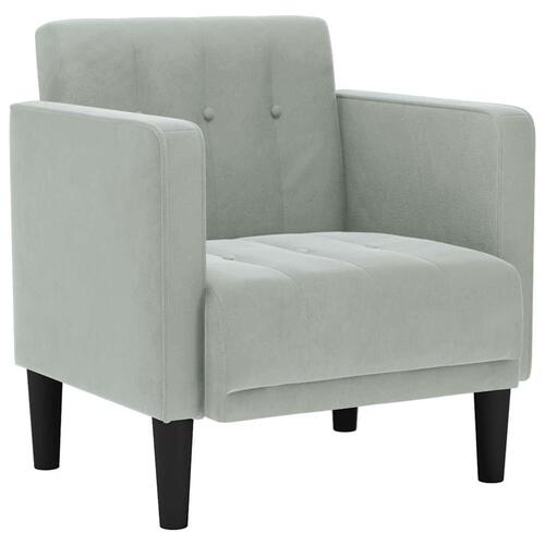 Sofastol med armlæn 53 cm fløjl lysegrå