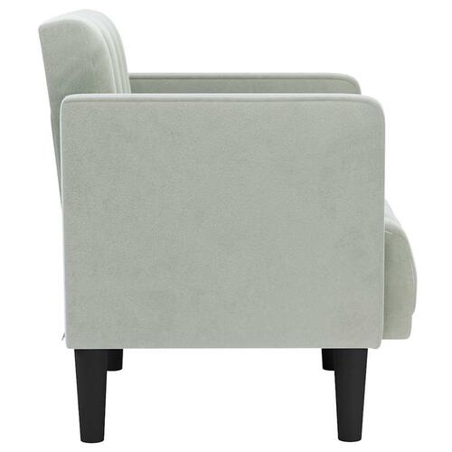 Sofastol med armlæn 53 cm fløjl lysegrå