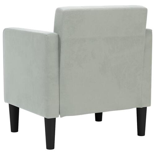 Sofastol med armlæn 53 cm fløjl lysegrå