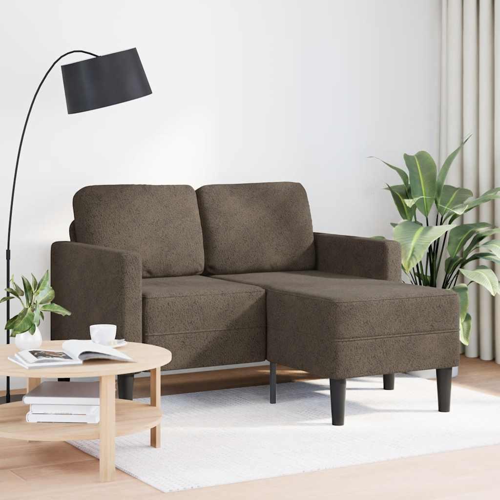 2-Personers Sofa Med Chaiselong L-Formet 125 Cm Kunstlæder - Mørkegrå