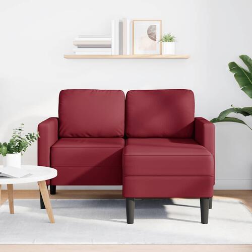 2-personers sofa med chaiselong L-formet 125 cm kunstlæder