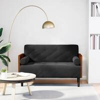 Elskovssofa med bolsterhynder 110 cm fløjl sort