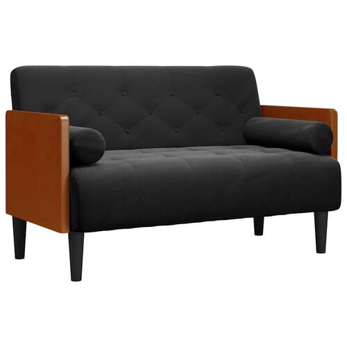 Elskovssofa med bolsterhynder 110 cm fløjl sort
