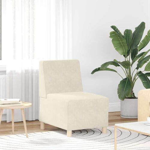 Sofastol 55 cm fløjl cremefarvet