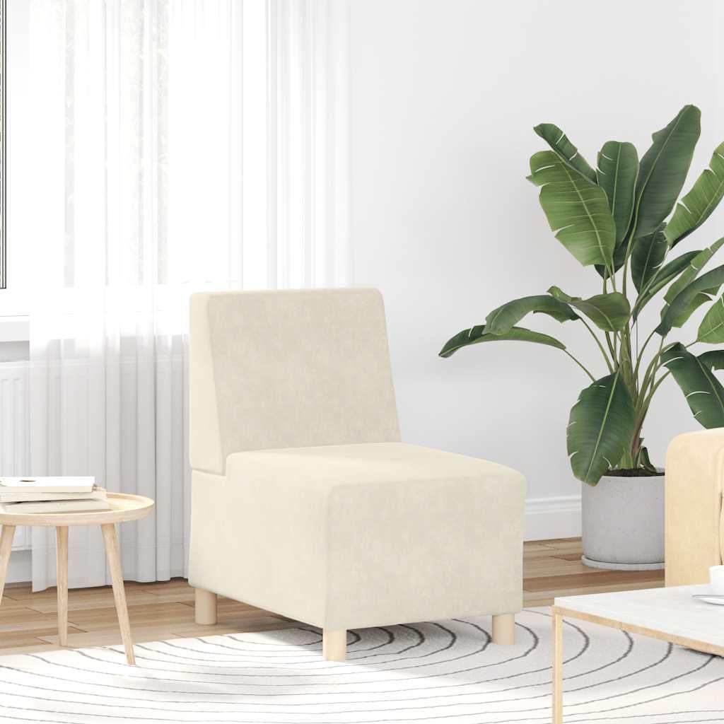 Sofastol 55 cm fløjl cremefarvet