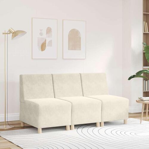 Sofastol 55 cm fløjl cremefarvet