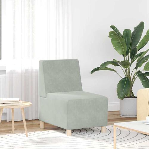 Sofastol 55 cm fløjl lysegrå