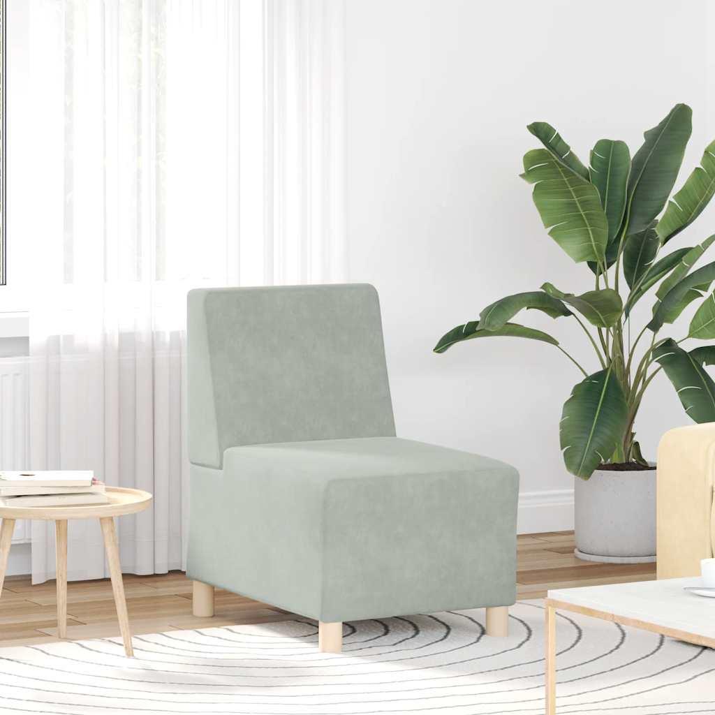 Sofastol 55 cm fløjl lysegrå